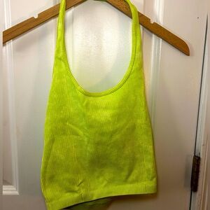 NWT AMERICAN EAGLE Neon Green Cropped Halter. Size M